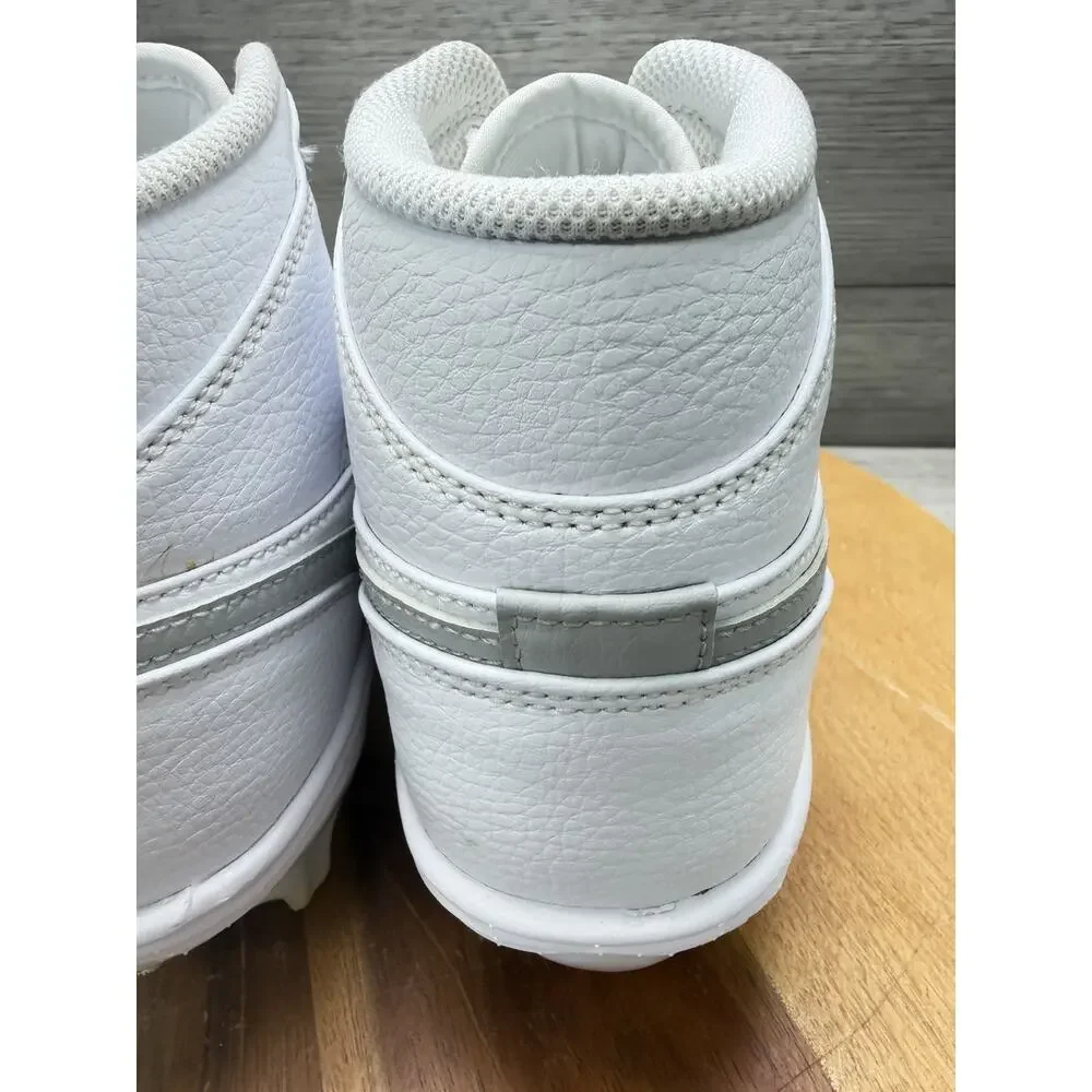 Nike Air Jordan 1 Retro Mid TD Football Cleats White Grey Fog FJ6805-101 Men 7.5